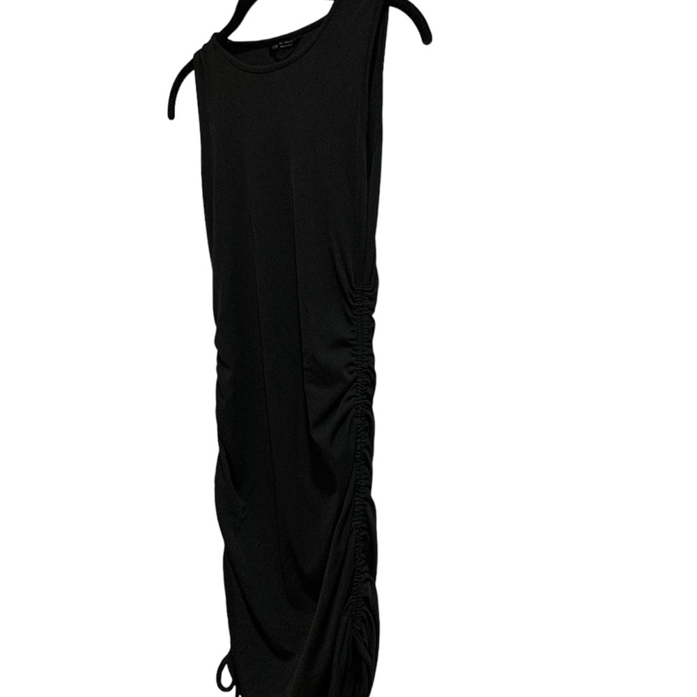 Shein Ribbed Scrunch Black Dress sz S